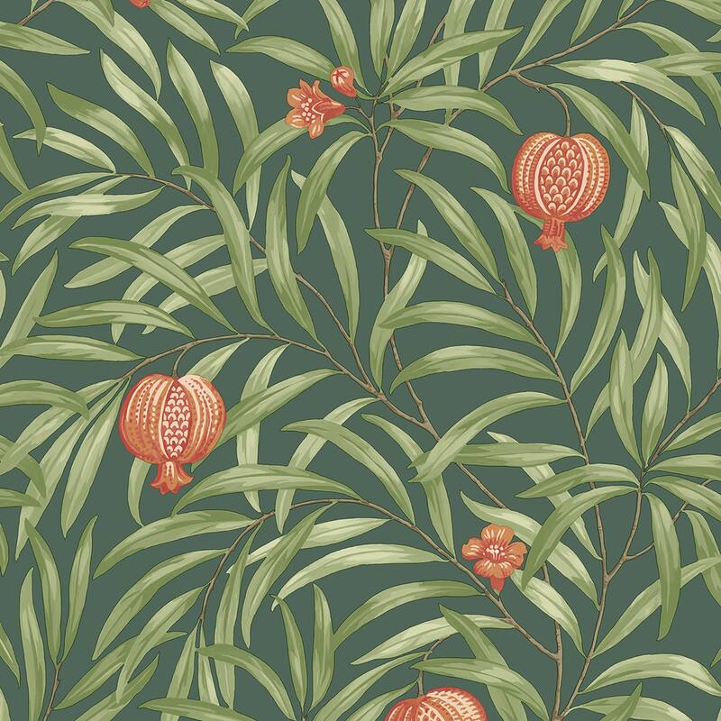 Belgravia Decor Elena Green Pomegranate Wallpaper