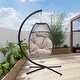 preview thumbnail 3 of 7, Outdoor Patio Wicker Folding Hanging Chair