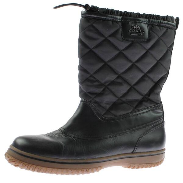 Shop Coach Womens Samara Winter Boots Quilted Mid Calf Overstock