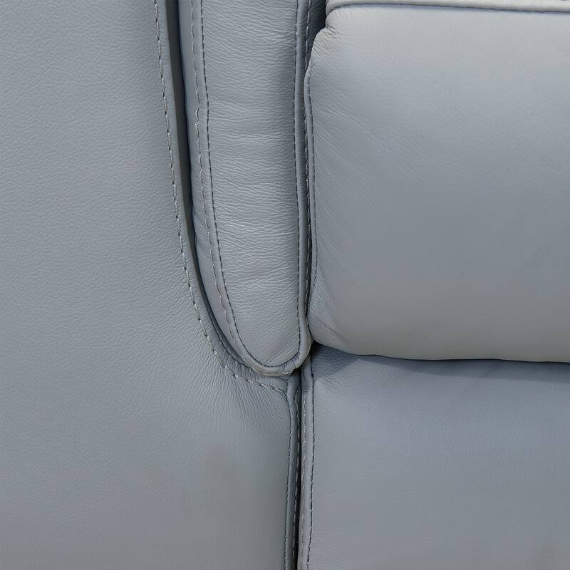 Lizette 65" Dove Grey or Brown Leather Power Recliner Loveseat with USB
