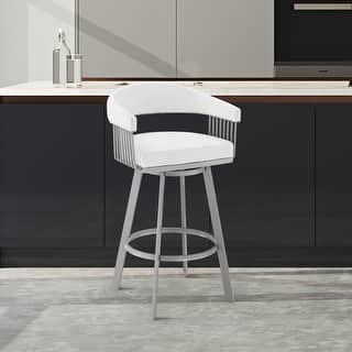 Chelsea Modern Swivel Barstool, Upholstered Counter Height Chair with Metal Frame