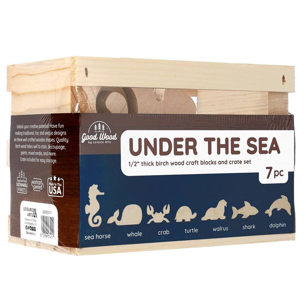 Good Wood Crate Set Under The Sea 7pc - Medium