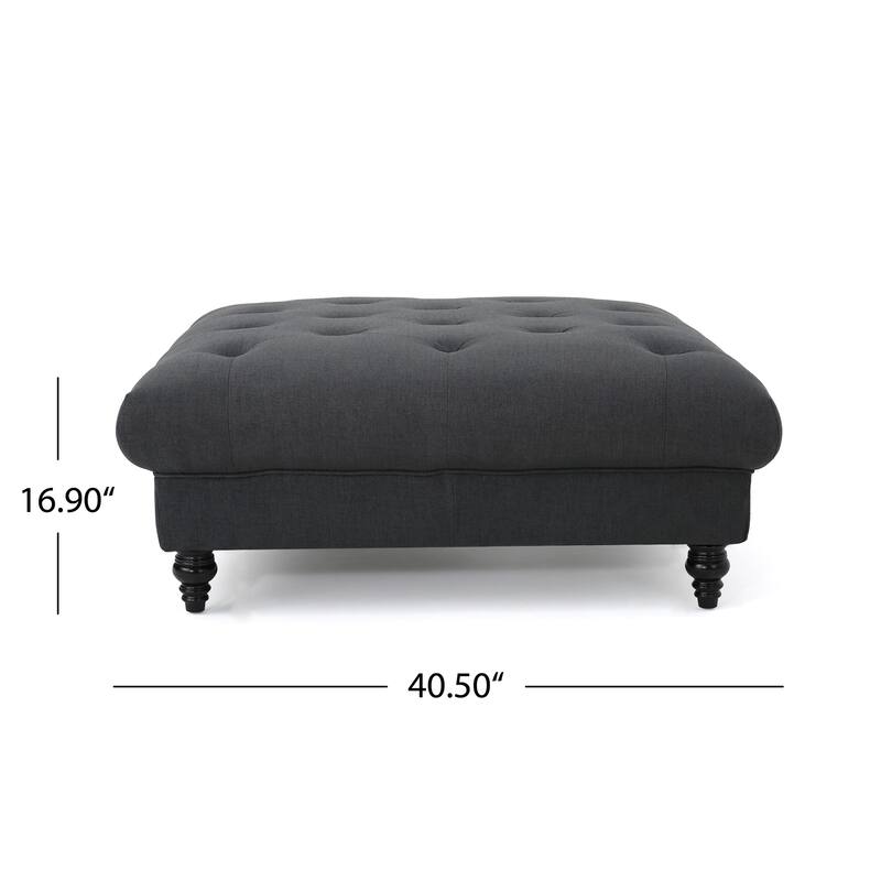 Madrid Kd Tufted Ottoman - Dark Gray