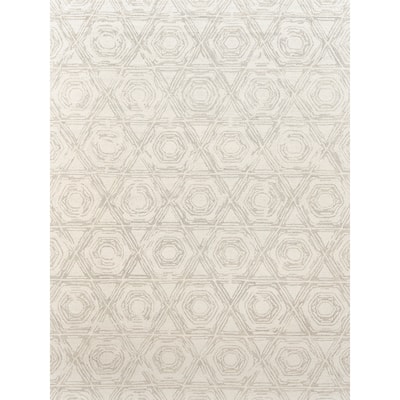 EXQUISITE RUGS Caprice Hand-tufted New Zealand Wool Silver/Ivory Area Rug.