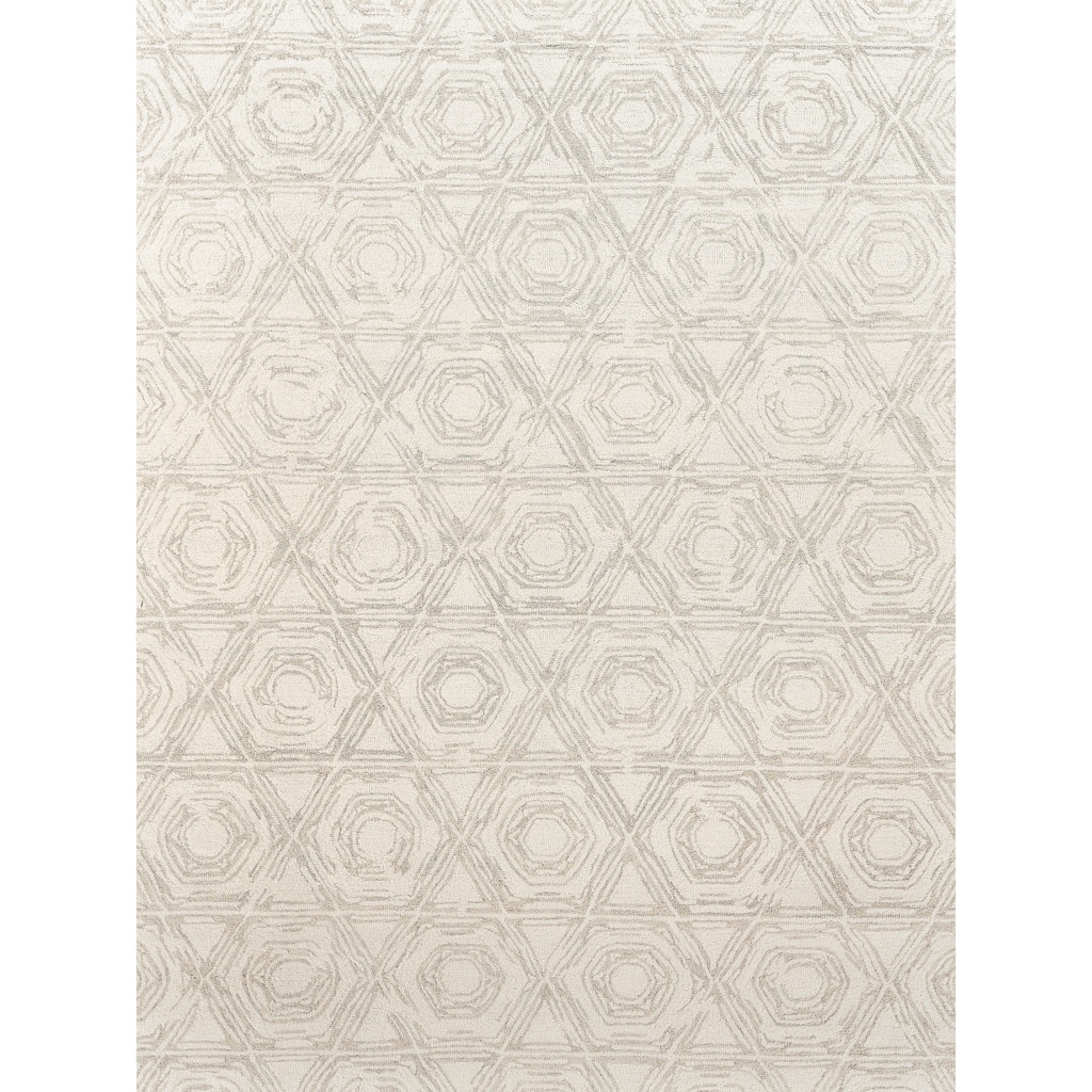 EXQUISITE RUGS Caprice Hand-tufted New Zealand Wool Silver/Ivory Area Rug.