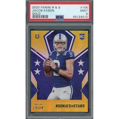 Jacob Eason 2020 Panini Rookies & Stars Gold Card #105 Graded PSA 10 5/10 - 8'6" x 11'6"