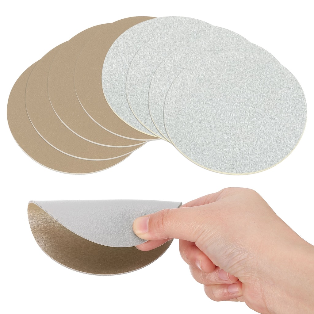 8Pcs 4"×4" Round Drink Coasters, PVC Dual Sided Dual Color