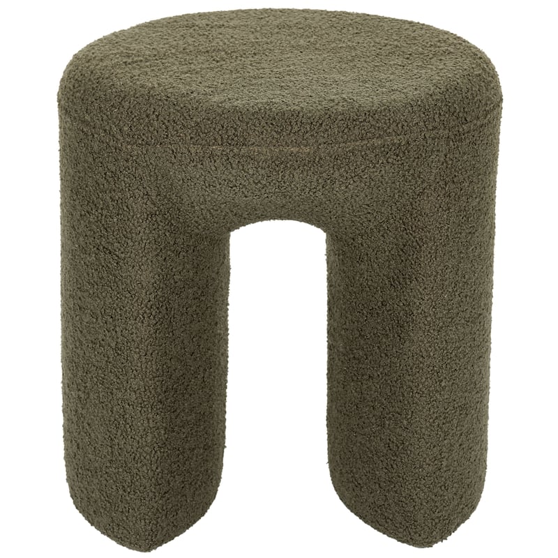 Plush Teddy Fabric Small Ottoman Foot Stool Vanity Stool for Bedroom
