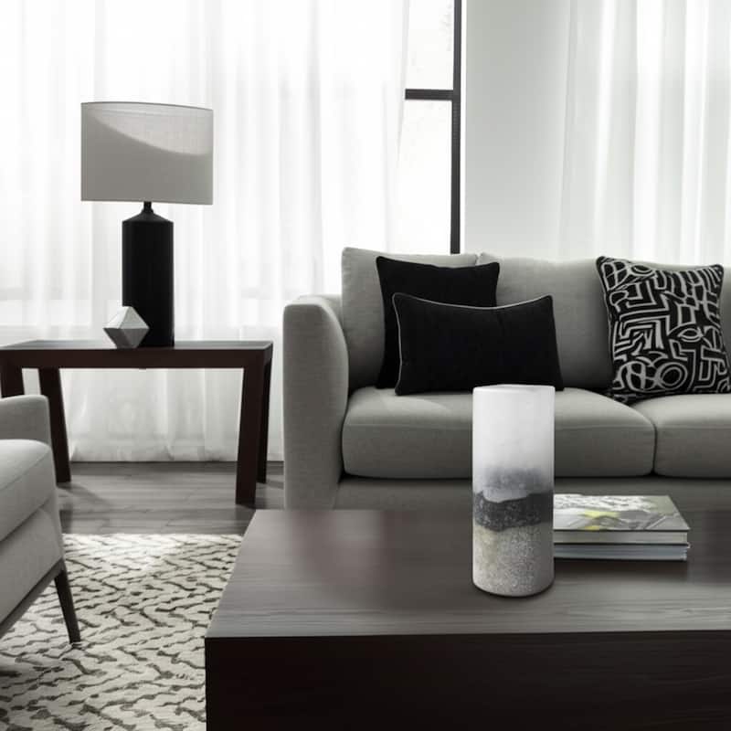 Glass Vase with Sleek Cylindrical Design and Frosted Modern Aesthetic