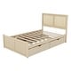 preview thumbnail 6 of 7, Full Wood Platform Bed with 4-Storage Drawers, Rattan Headboard, Easy Assembly, Nature