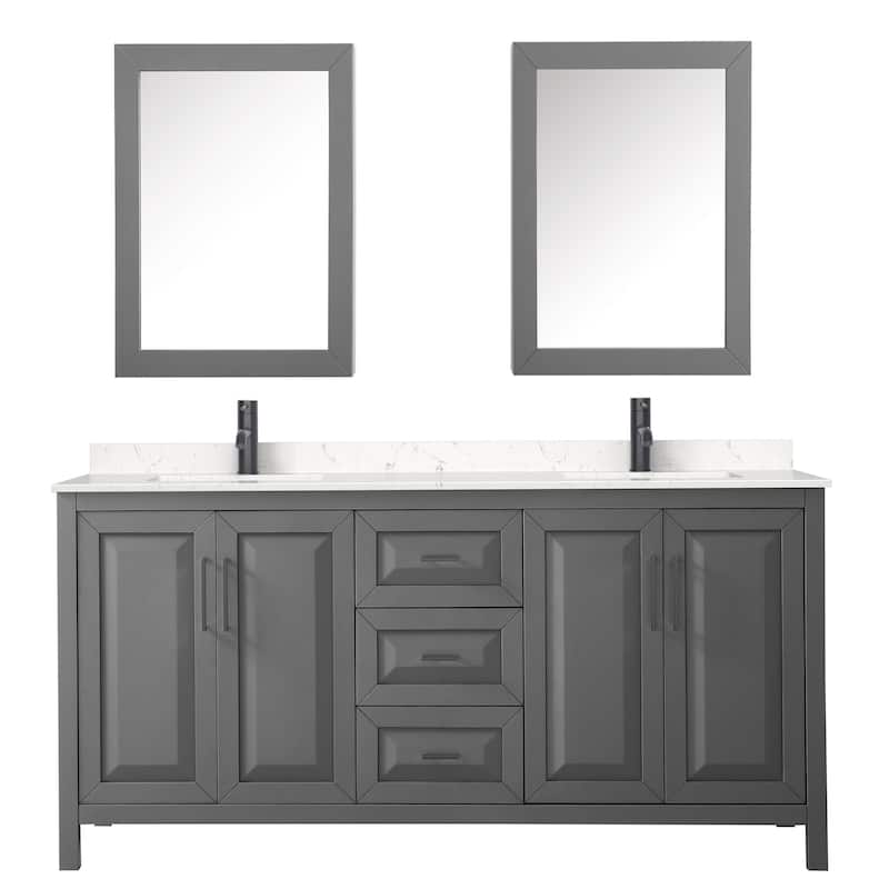 Wyndham Collection Daria 72" Free Standing Double Basin Vanity Set