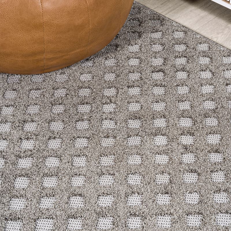 JONATHAN Y Citta High-Low Pile Mini-Diamond Trellis Indoor/Outdoor Area Rug