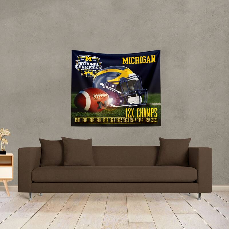 NCAA 2023 FBC Training Michigan Printed Wall Hanging - 34"x40"
