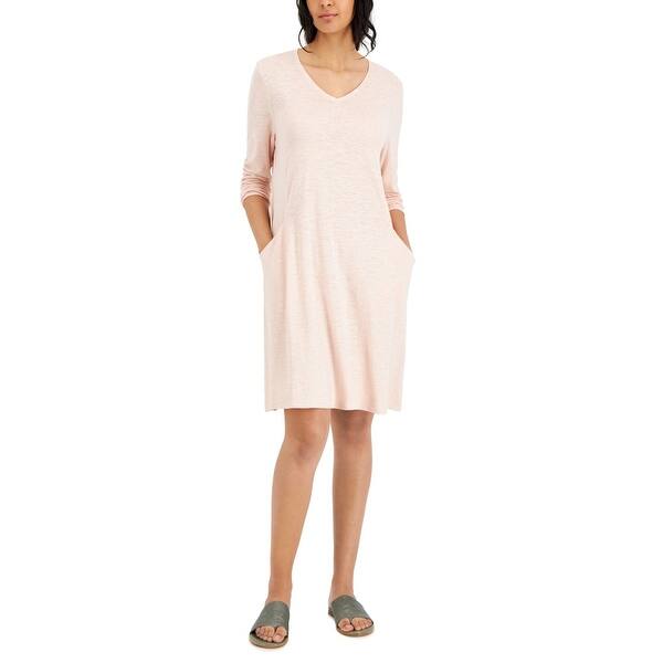 Eileen Fisher Women's V Neck Long Sleeve Knit Dress Pink Size Large - Bed Bath & Beyond - 40632762 Eileen Fisher Women's V Neck Long Sleeve Knit Dress Pink Size Large - Bed Bath & Beyond - 40632762