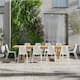 Option Light Wood Finish and White Chairs