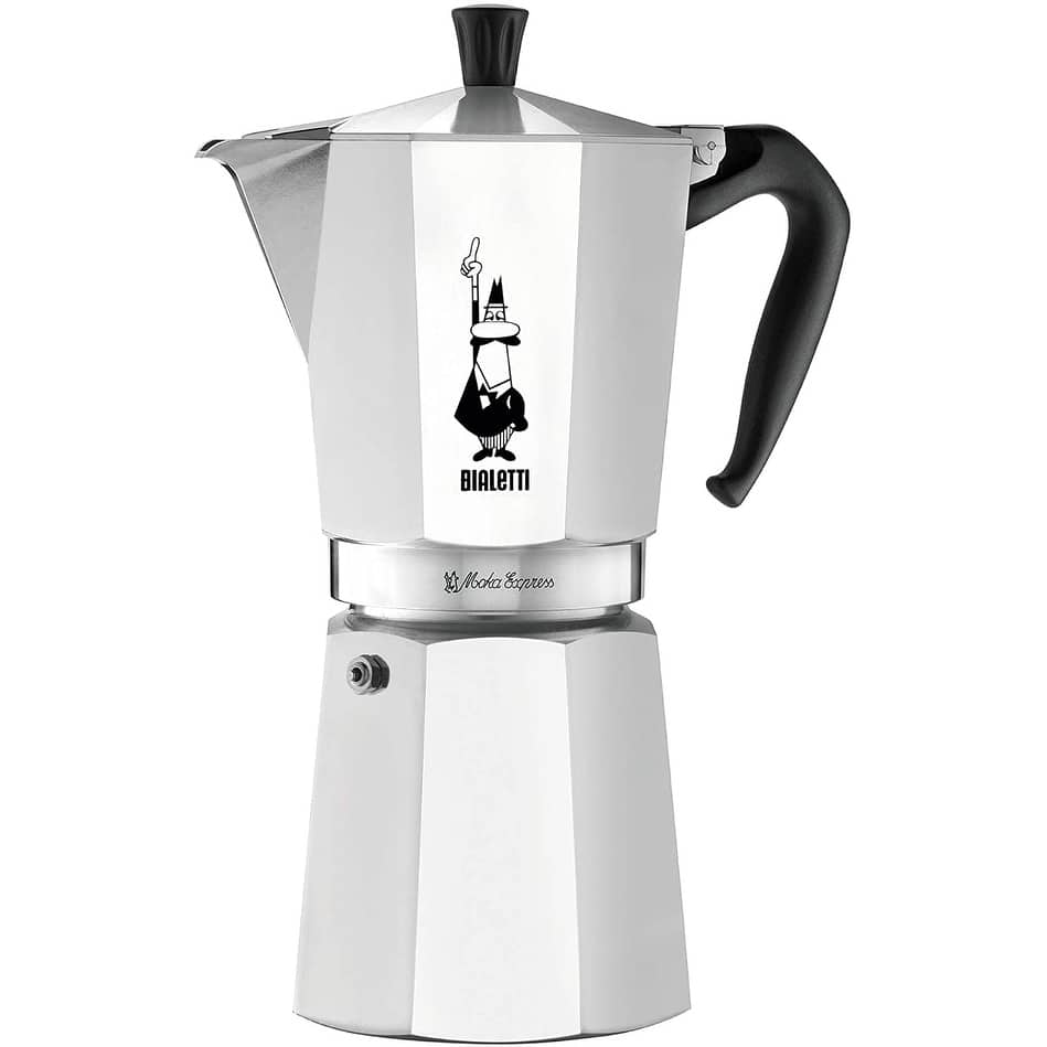 Bialetti Express Moka Pot, 12-Cup, Aluminum Silver