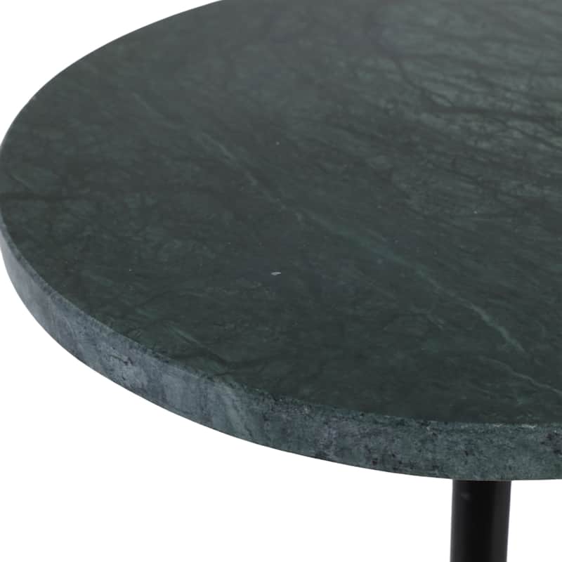 Metal Base Marble Top Modern Glam Accent Table Round Silhouette - 10" x 10" x 27"