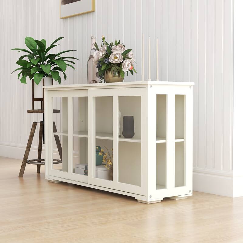 Kitchen Storage Stand Cupboard With Glass Door