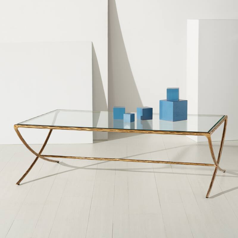 SAFAVIEH Couture Italia Rectangle Metal Coffee Table - 48 In. W x 28 In. D x 15 In. H - 48"W x 28"D x 15"H