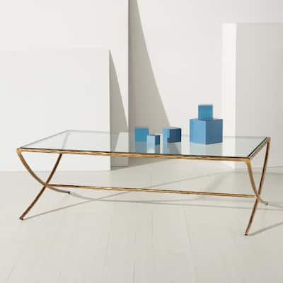 SAFAVIEH Couture Italia Rectangle Metal Coffee Table - 48 In. W x 28 In. D x 15 In. H - 48"W x 28"D x 15"H