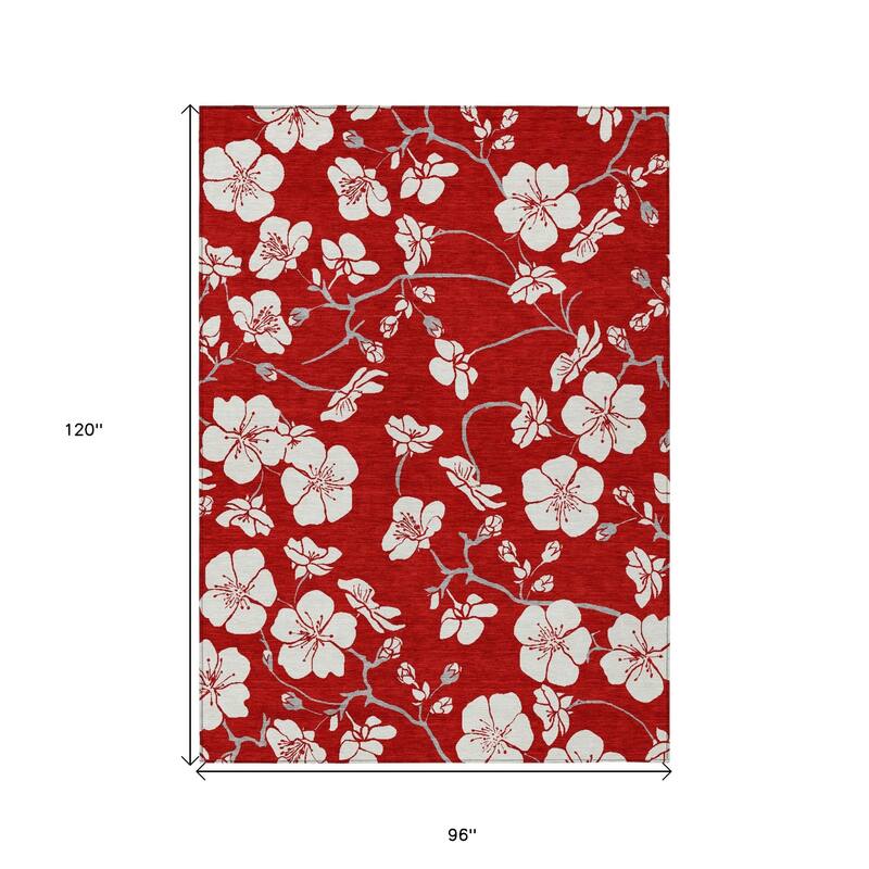 HomeRoots Floral Transitional Rectangle Outdoor Rug