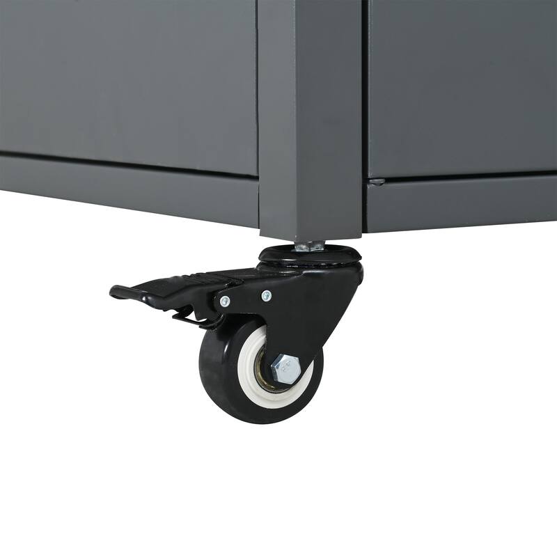 Foldable Outdoor Prep Station BBQ Cart with Trash Rack, Portable Kitchen Island Grill Cart with Foldable Top