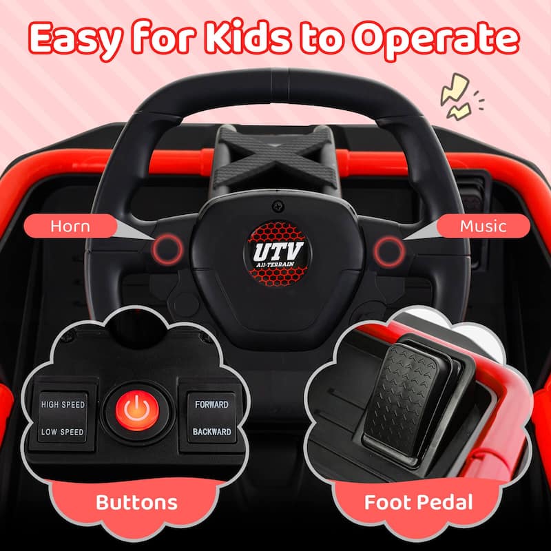 Costway Ride on Car for Big Kids 12V Battery Powered Electric UTV with - See Details