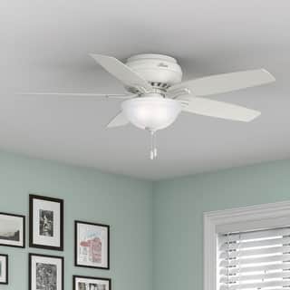 Hunter 52" Newsome Flush Mount Ceiling Fan with LED Bowl Light Kit and Pull Chain