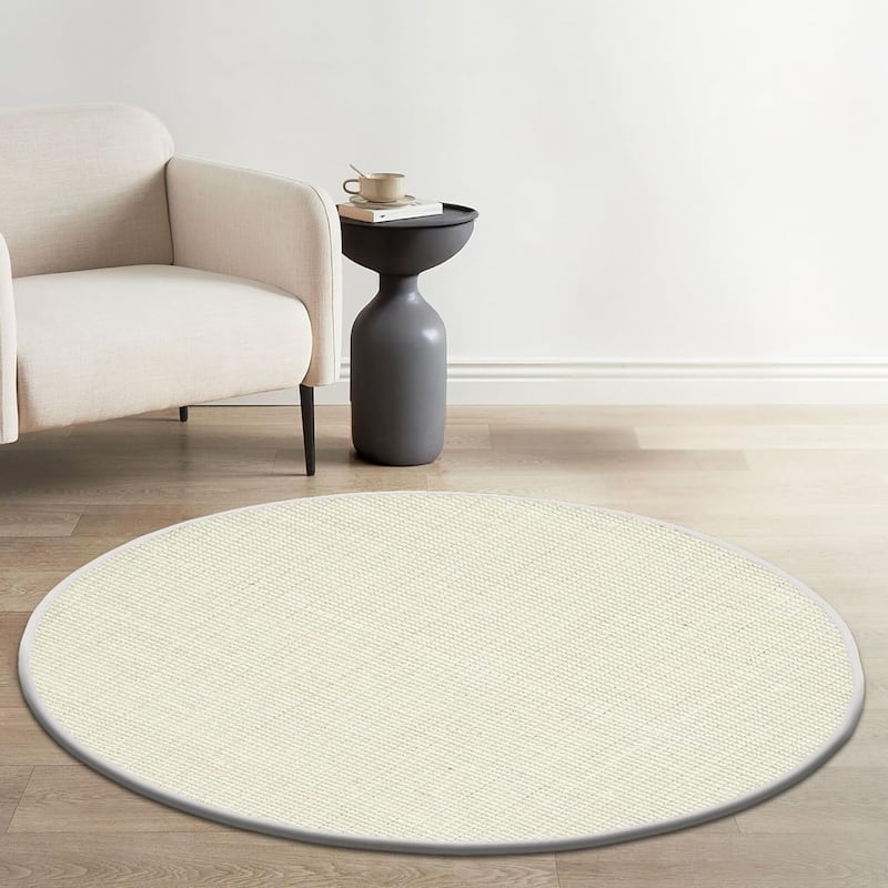 Delara Premium Handwoven Natural Fiber Area Rug, 60% Wool 40% Jute excellent choice in high-traffic areas such as Living rooms