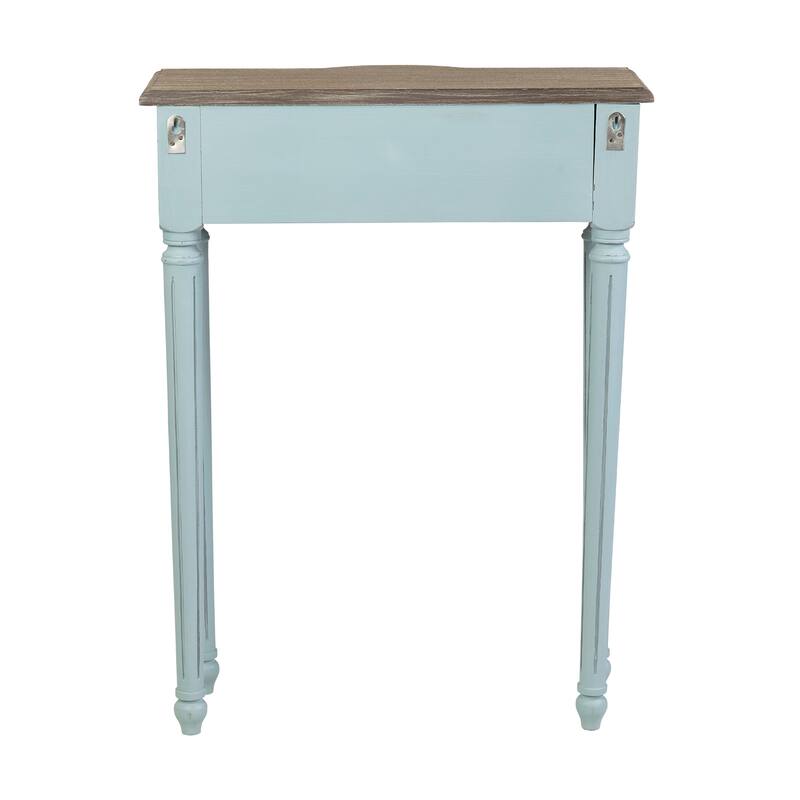 Painted Wood Console End Table With Natural Top by East at Main