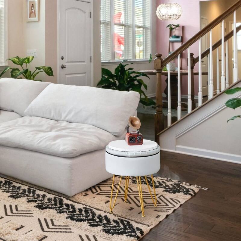 Storage Round Ottoman Multifunctional