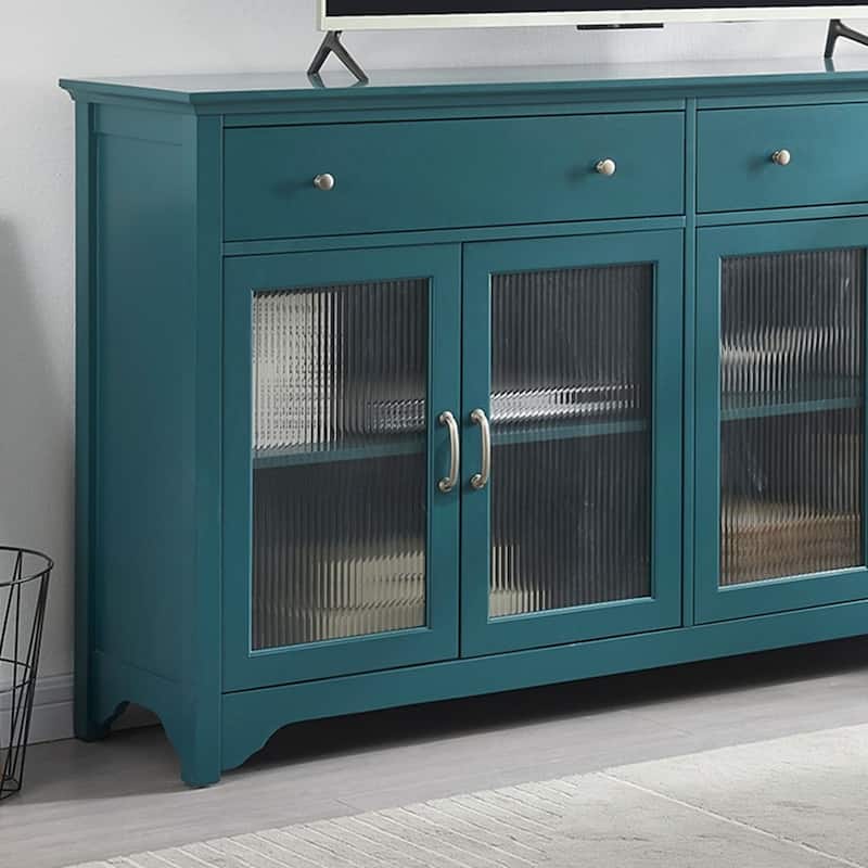 Modern Teal Blue TV Stand and Buffet Sideboard