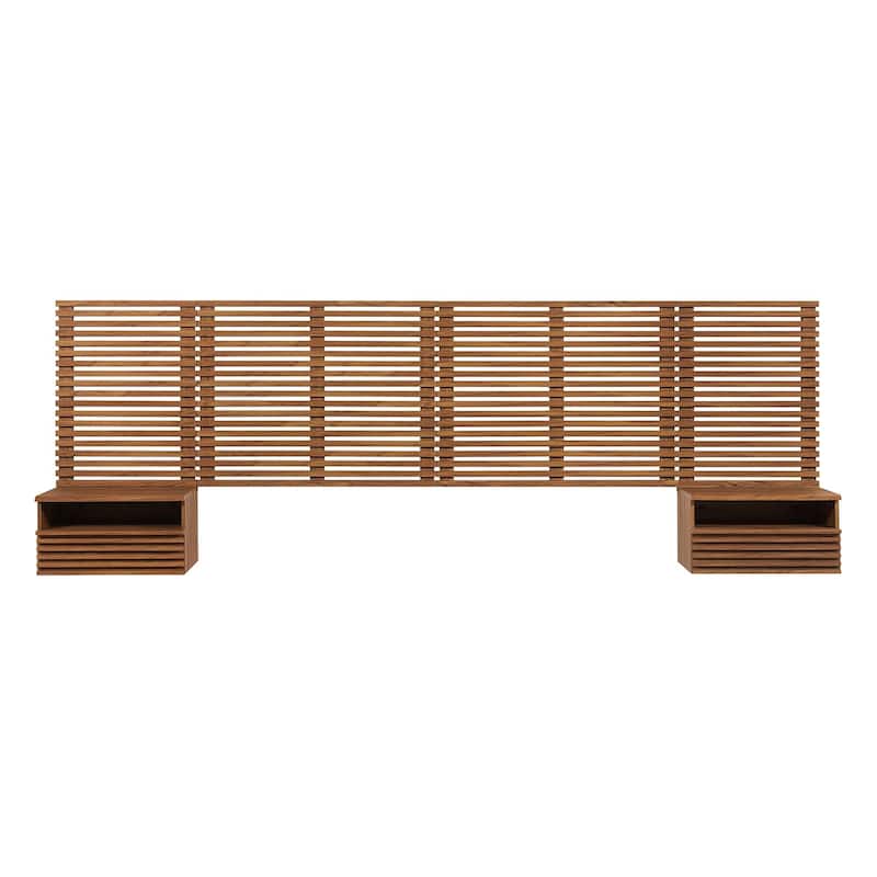 Render Wall Mount King Headboard and Modern Nightstands