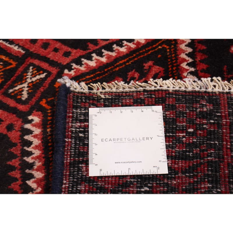 ECARPETGALLERY Hand-knotted Royal Baluch Black, Red Wool Rug - 3'2 x 6'5