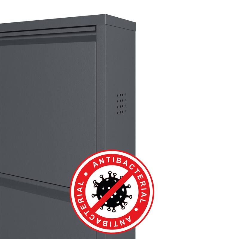 Antibacterial 3 Tier metal shoe cabinet side holes