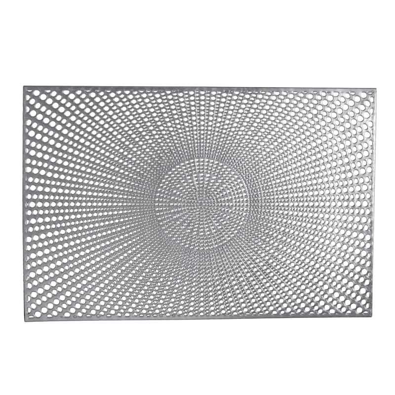 Home Details 4 Pack Santorini Metallic Placemat - Silver - 17.7" x 11.8"