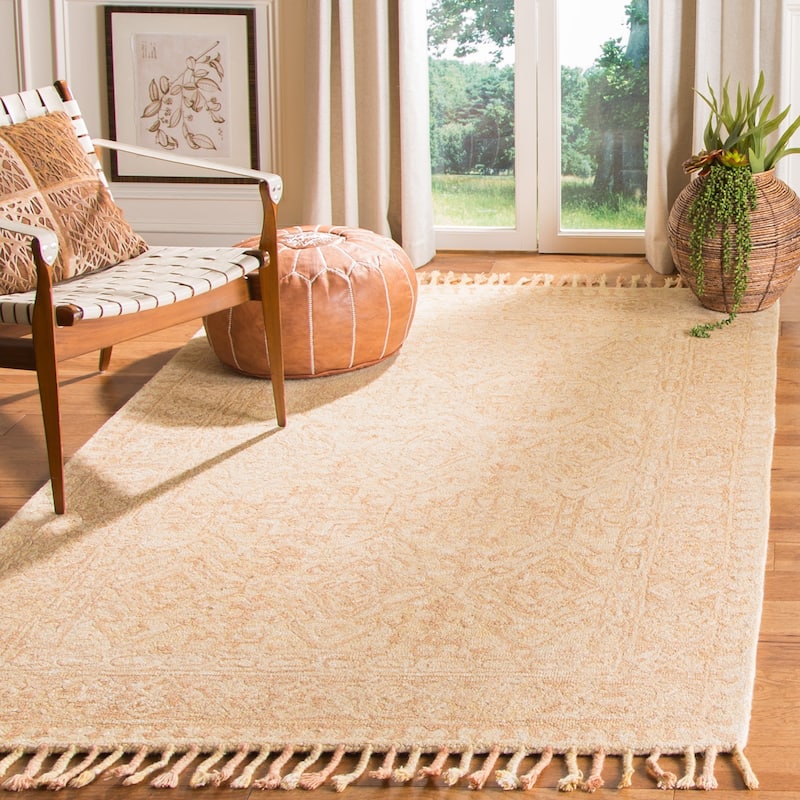 SAFAVIEH Handmade Aspen Hamdiye Boho Tribal Wool Rug - 10' x 14' - Ivory/Blush