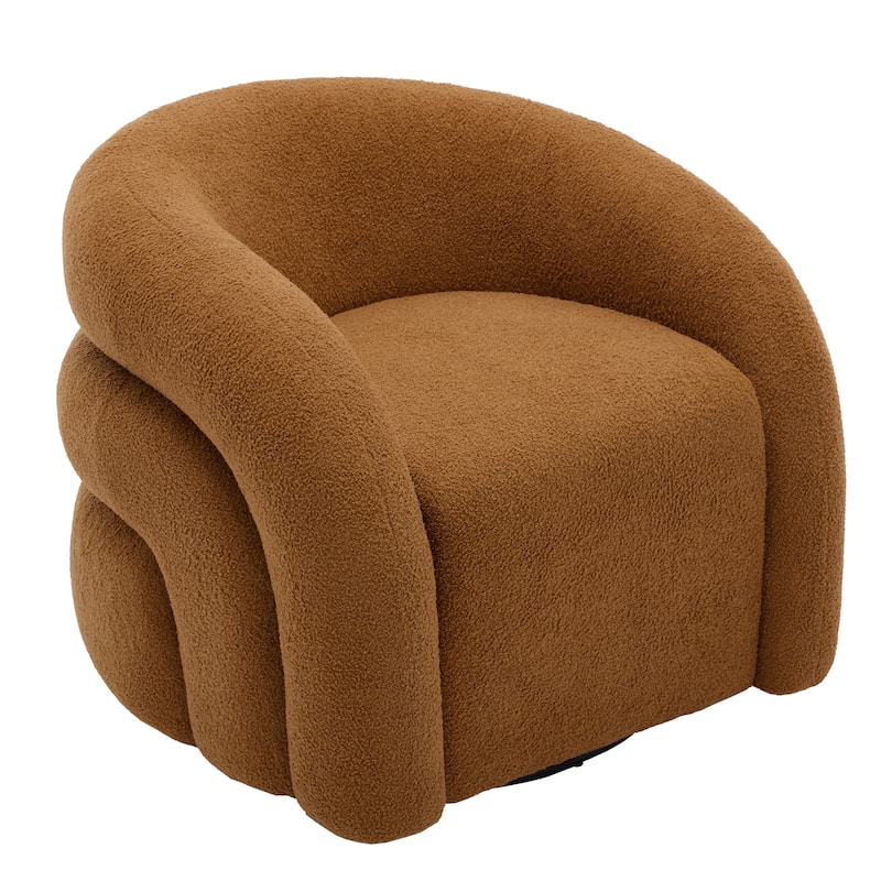 Upholstered Swivel Barrel Accent Chair