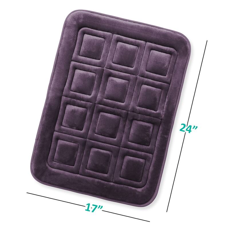 Clara Clark Ultra Soft Non Slip and Absorbent Bath Rug - Waffled Velvet Memory Foam Bath Mat