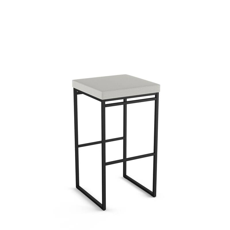 Amisco Easy Counter and Bar Stool - Light Grey Polyester / Black Metal - Bar Height