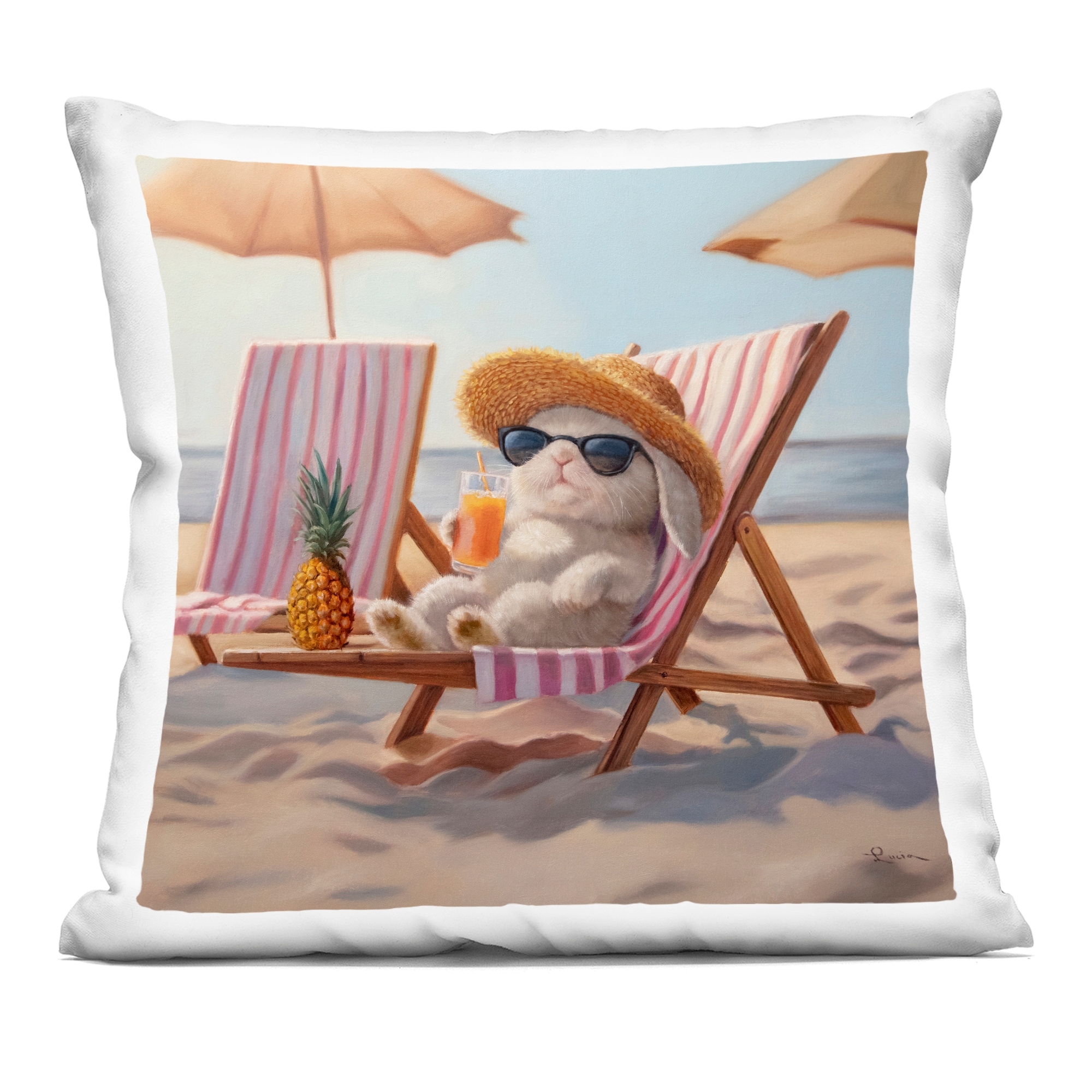 Stupell Beach Bun Relaxation Decorative Printed Throw Pillow Design by Lucia Heffernan