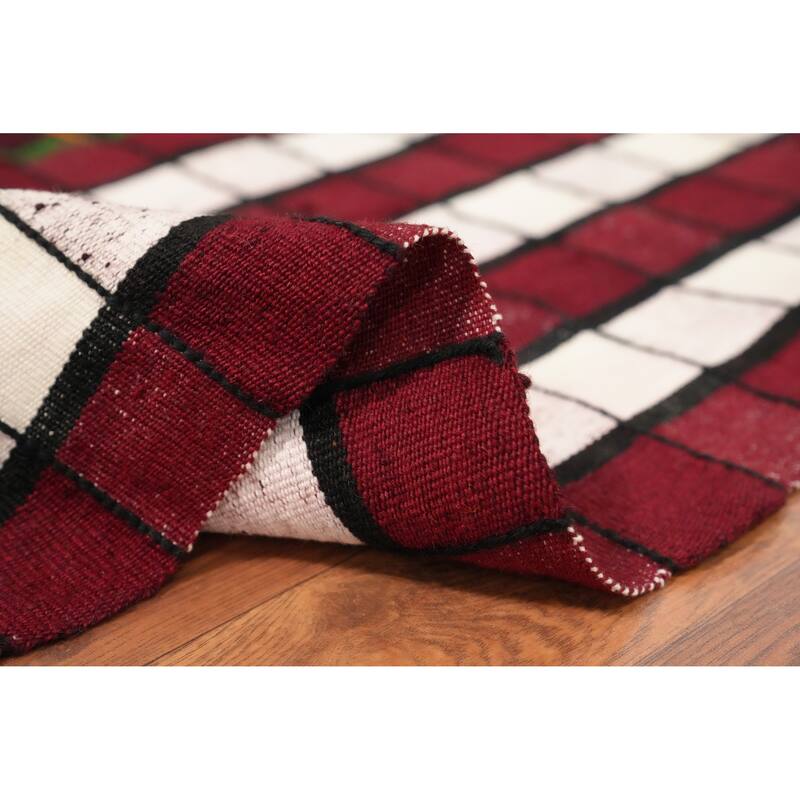 Hand Woven Oriental 100% Wool Carpet Southwestern Tribal Multi-Colored Kilim Runner Rug - 15' 11'' X 4' 2''