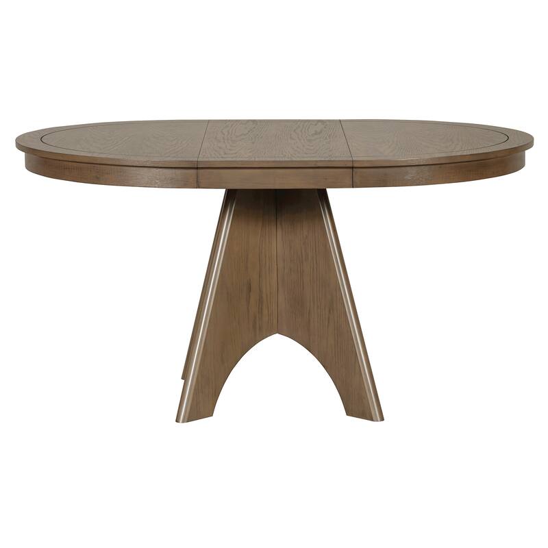 Vintage 5-Piece Extendable Dining Table Set with 4 Upholstered Chairs for Rustic Farmhouse Kitchen Aesthetics