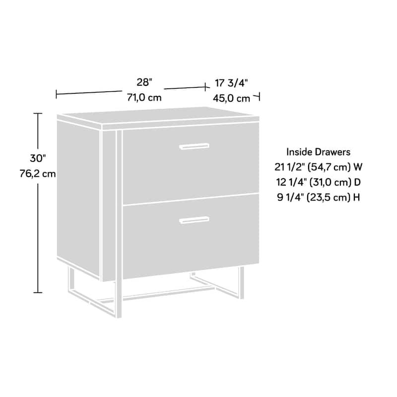 Wood Lateral File with Full-Extension Drawer Slides, Black