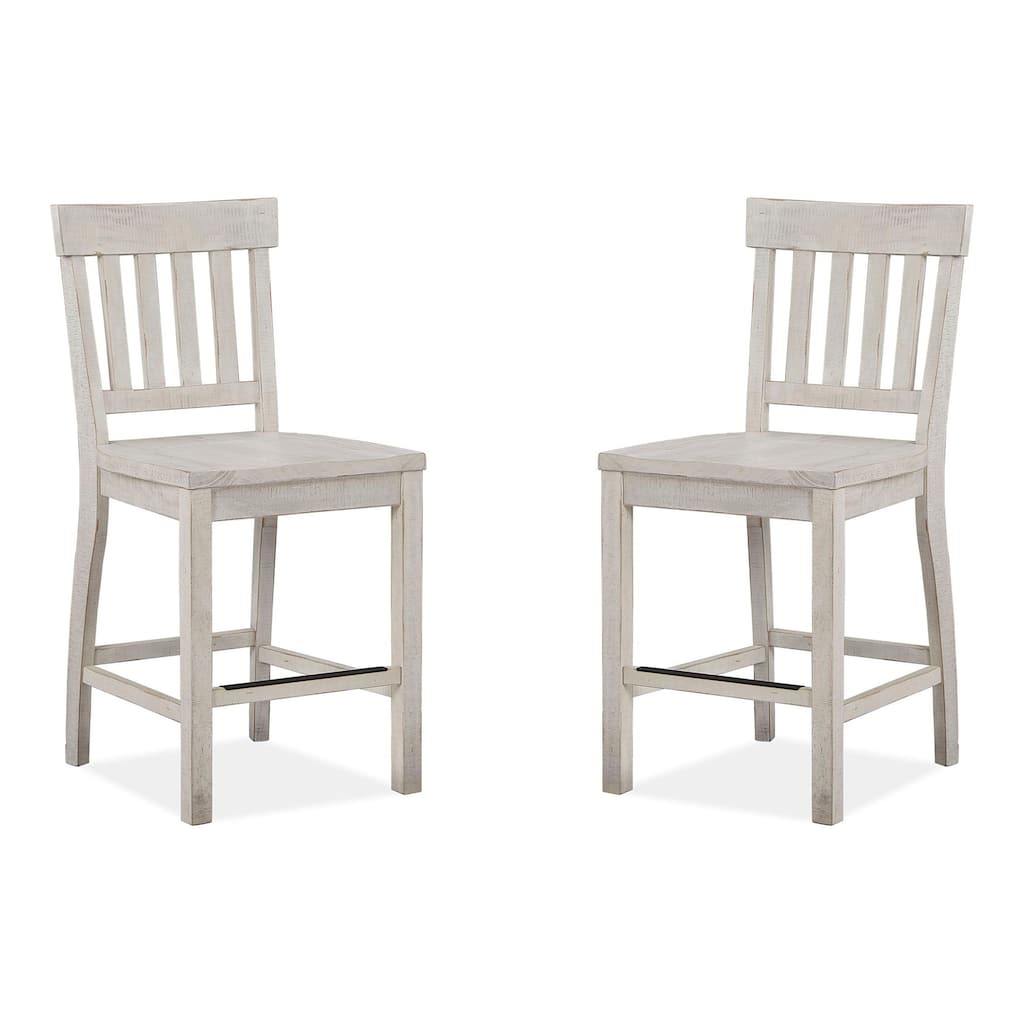 Magnussen Home Bronwyn Alabaster And Toasted Nutmeg Counter Chair Two Pack - 19''W x 21''D x 40''H