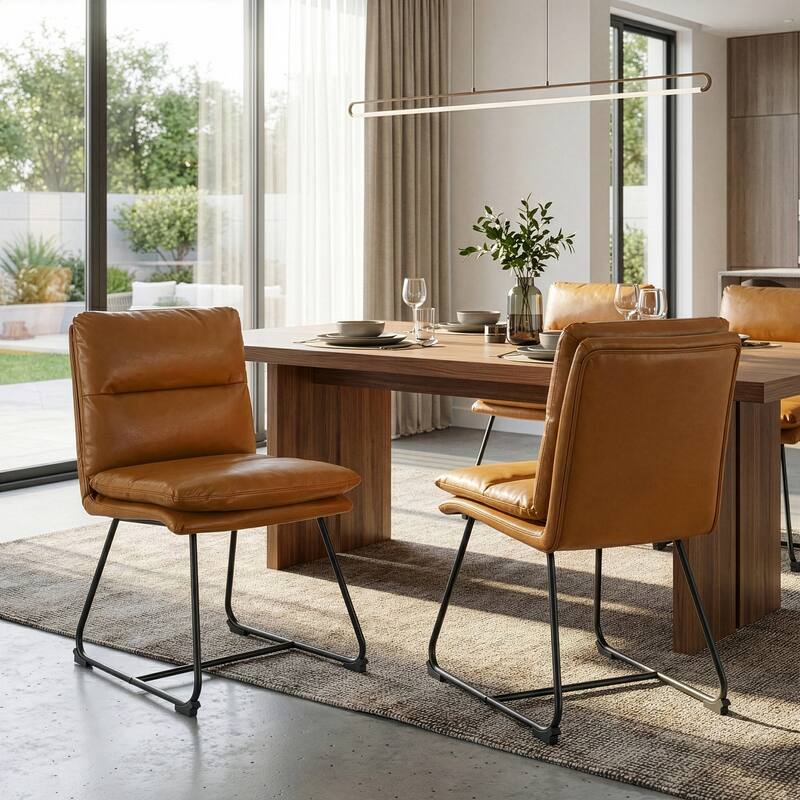 Aulani Upholstered Metal Frame Dining Chair (Set of 2)