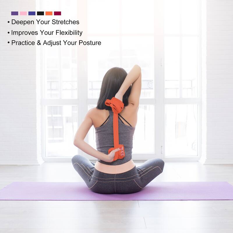 Yoga Strap-6FT Stretch Band with D-Ring for Yoga Pilates Stretch Workout