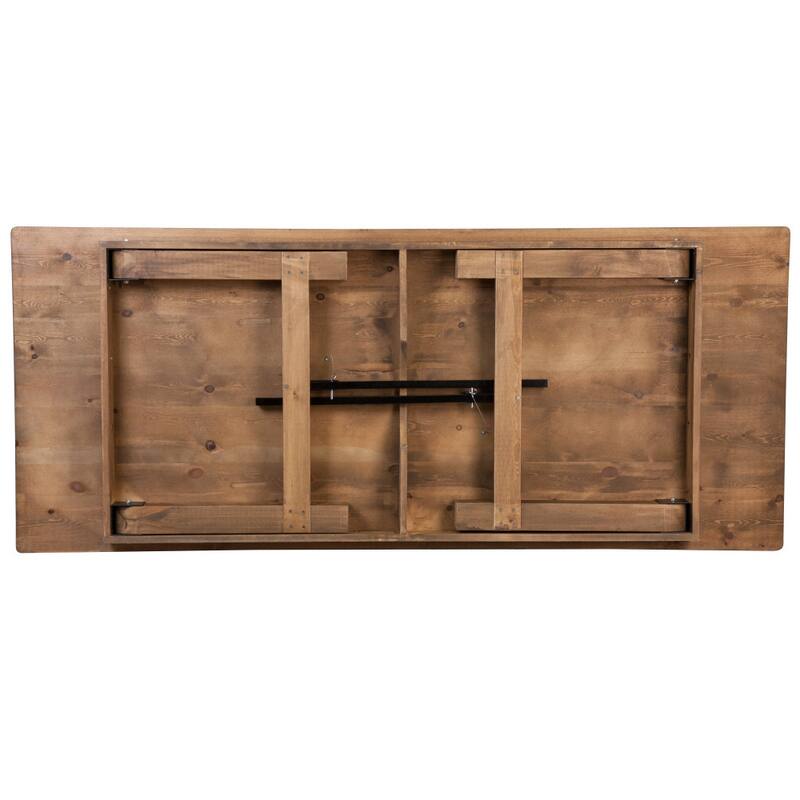Solid Pine Folding Farm Table Set with 6 Benches