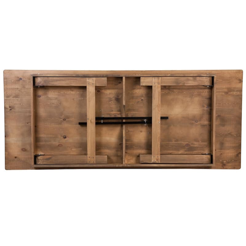 8' x 40" Rectangular Antique Rustic Solid Pine Folding Farm Table - 96"D x 40"W x 30"H