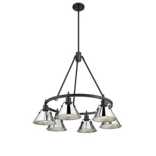 Orwell 6-Light Chandelier in Matte Black with Chrome